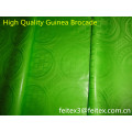 Stock súper calidad Guinea Brocade Bazin riche 10 metros / bolsa limón color verde venta de perfume suave tejidos jacquard